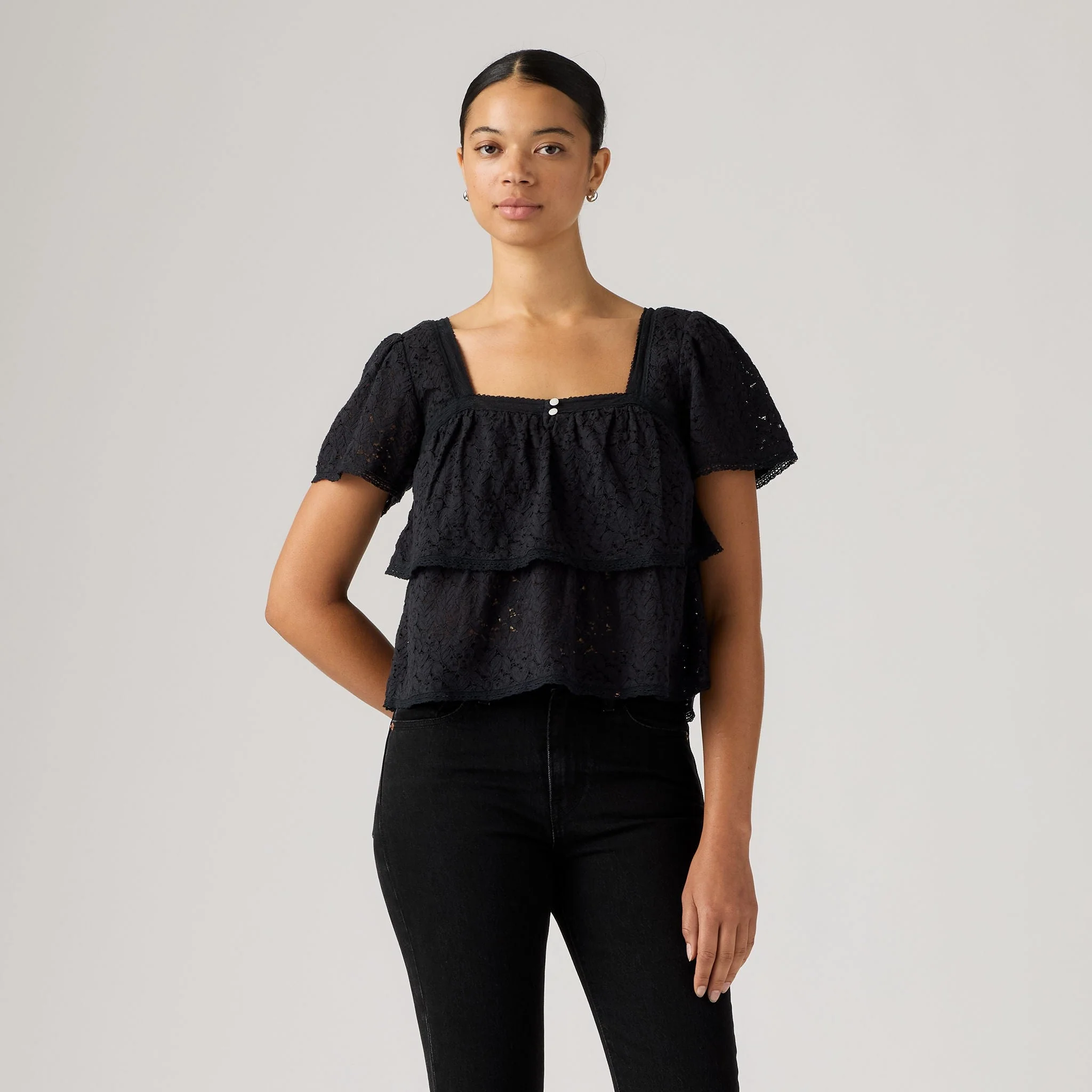 Levi's® Women's Dom Short-Sleeve Lace Blouse - Image 3